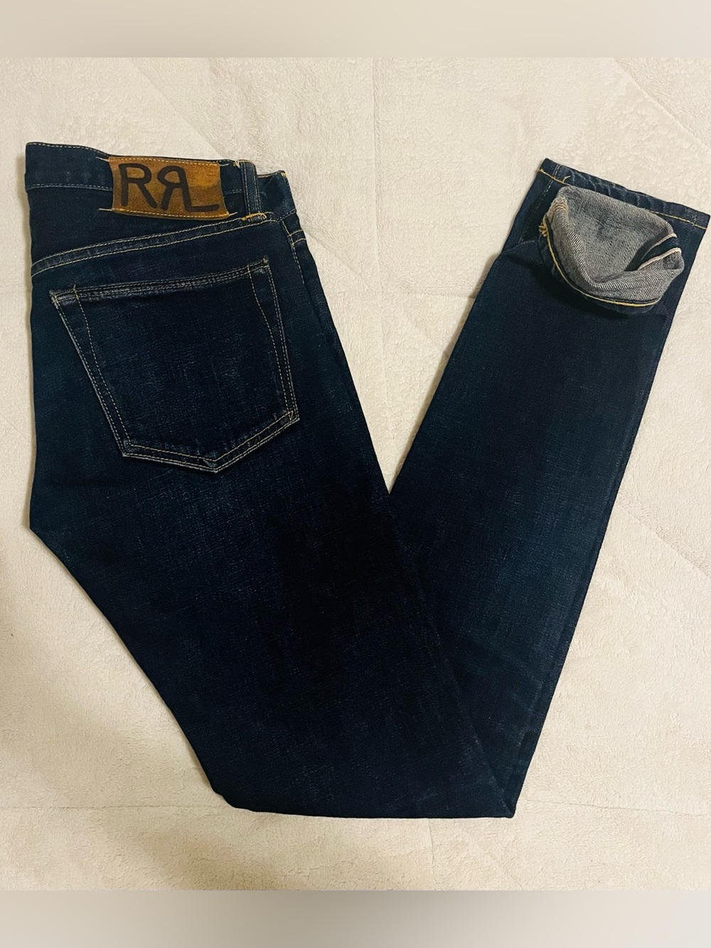 Ralph Lauren Double RRL Selvedge Denim Stretch Skinny Jeans Size 30 X 31.5